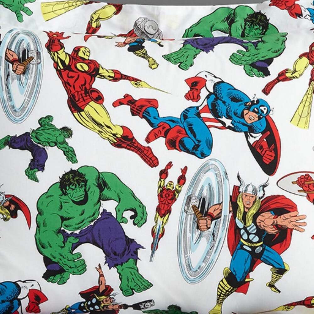 Pottery Barn Kids Marvel Avengers Twin Sheet Set 5pc Flat, Fitted, Pillowcases